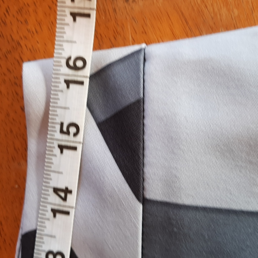 Vintage ABS Allen Schwartz Geometric Skirt Sz 12 Blk/Gray/White - Picture 3 of 6